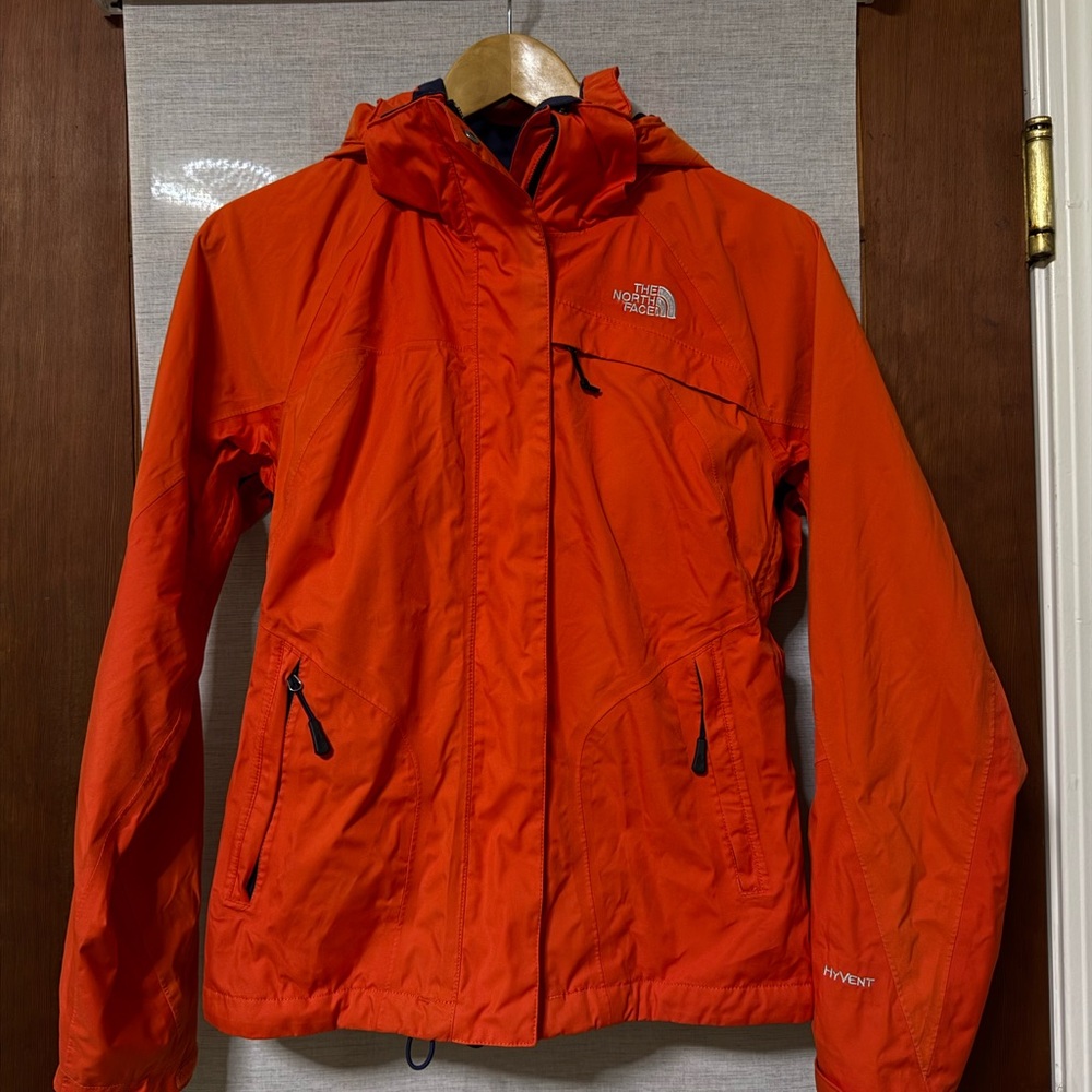 The North Face Fiery Orange Hooded Waterproof Snowboarding Jacket